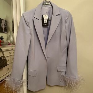 Feather Blazer and Feather Pants Set